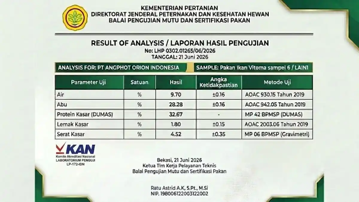 Hasil uji lab vitoma 1 Hasil uji lab vitoma